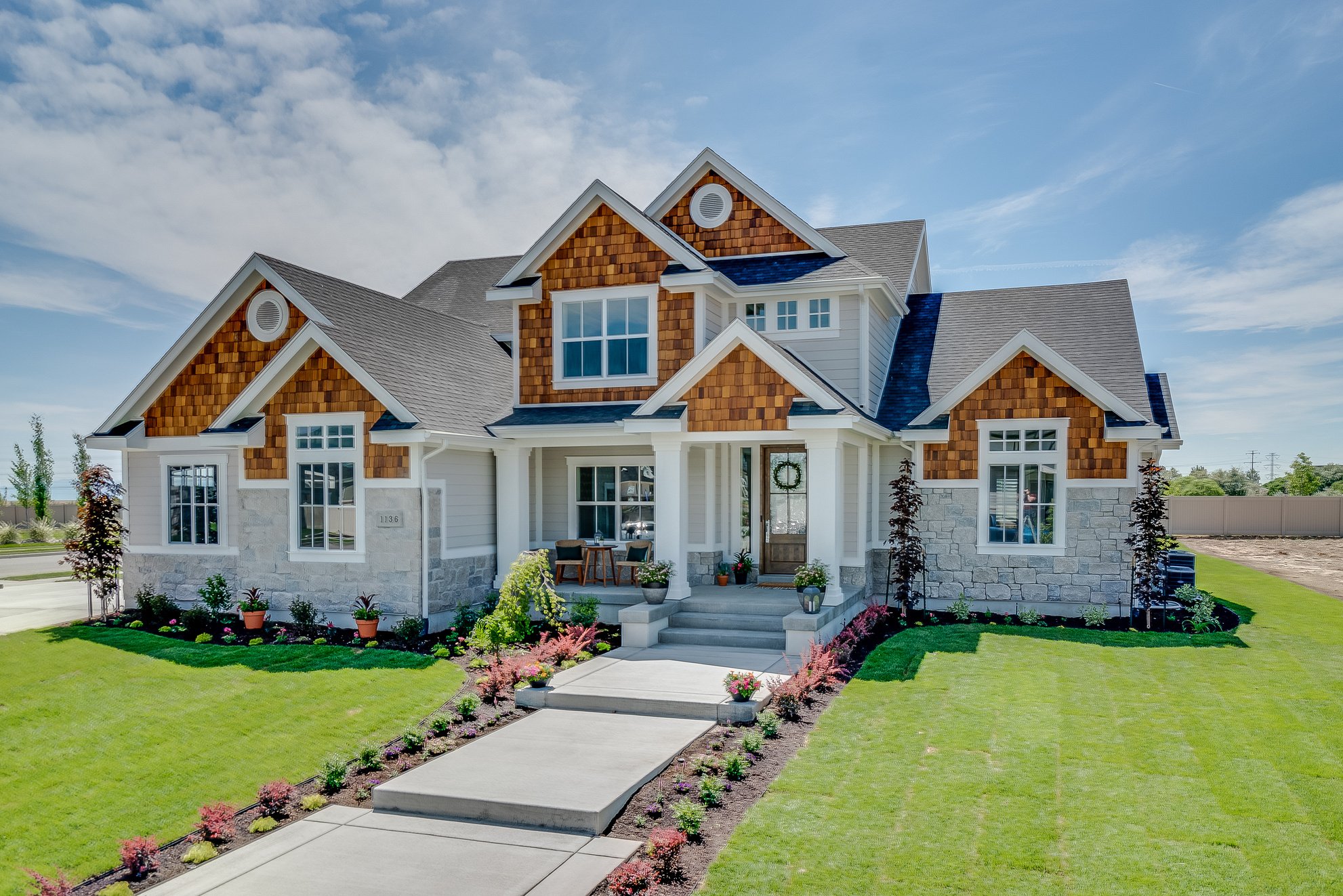 Beautiful new home with big front porch and entry